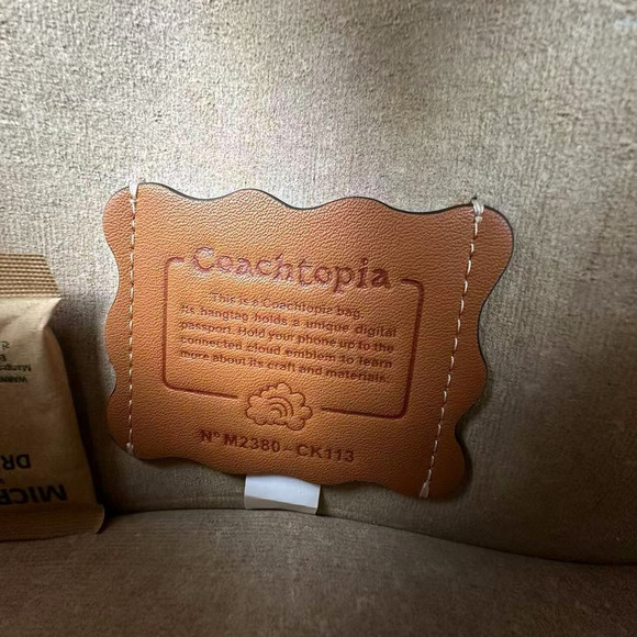 Coach Wavy Dinky Bag Shoulder Crossbody Coachtopia Leather CK113 Cloud Chalk NWT - Picture 9 of 10